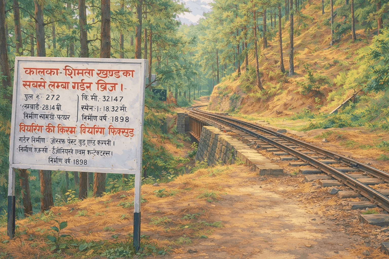 Historic Kalka-Shimla Toy Train bridge near Dharampur Kasauli